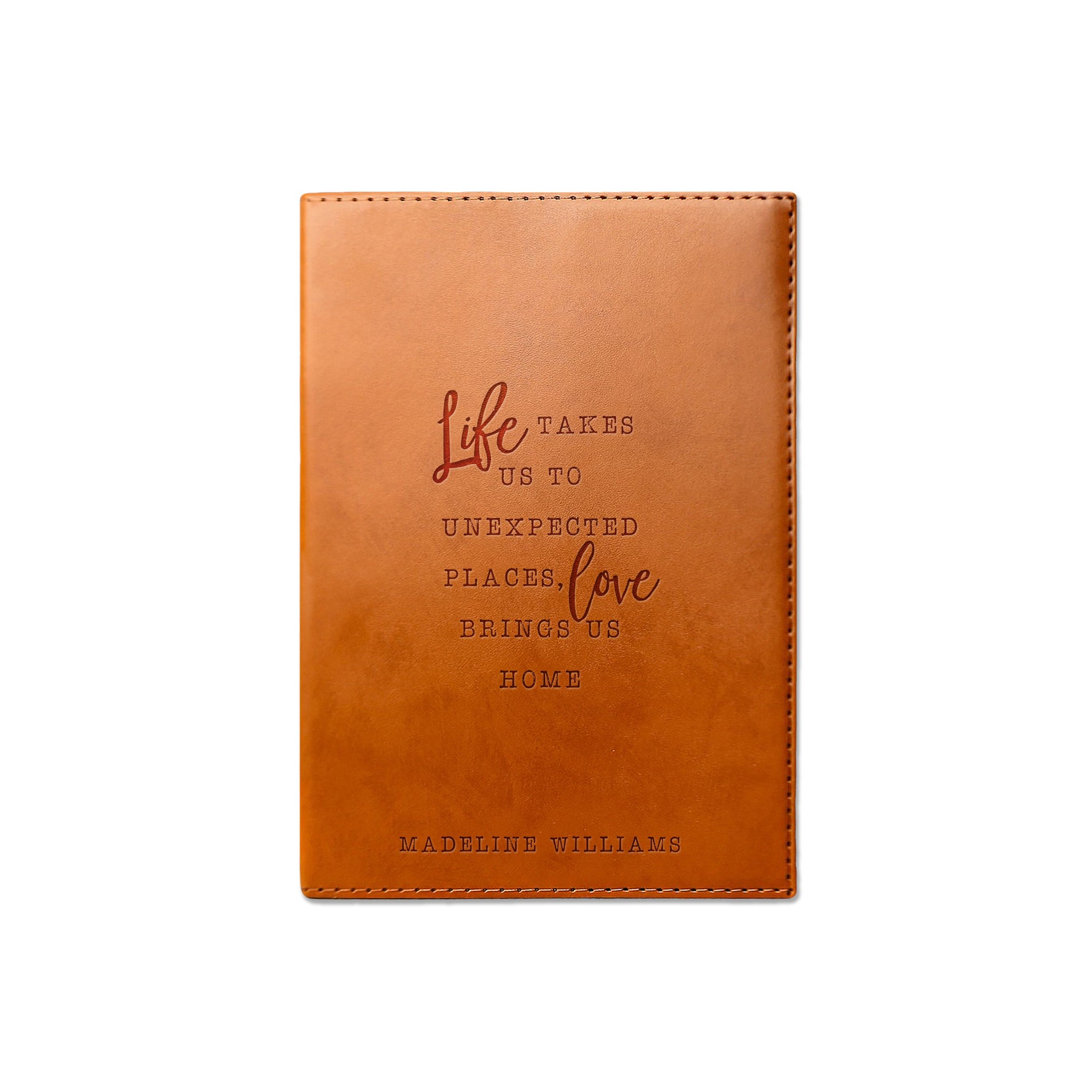 Love Brings Us Home Personalized 6 x 8.5 Rawhide Leather Journal