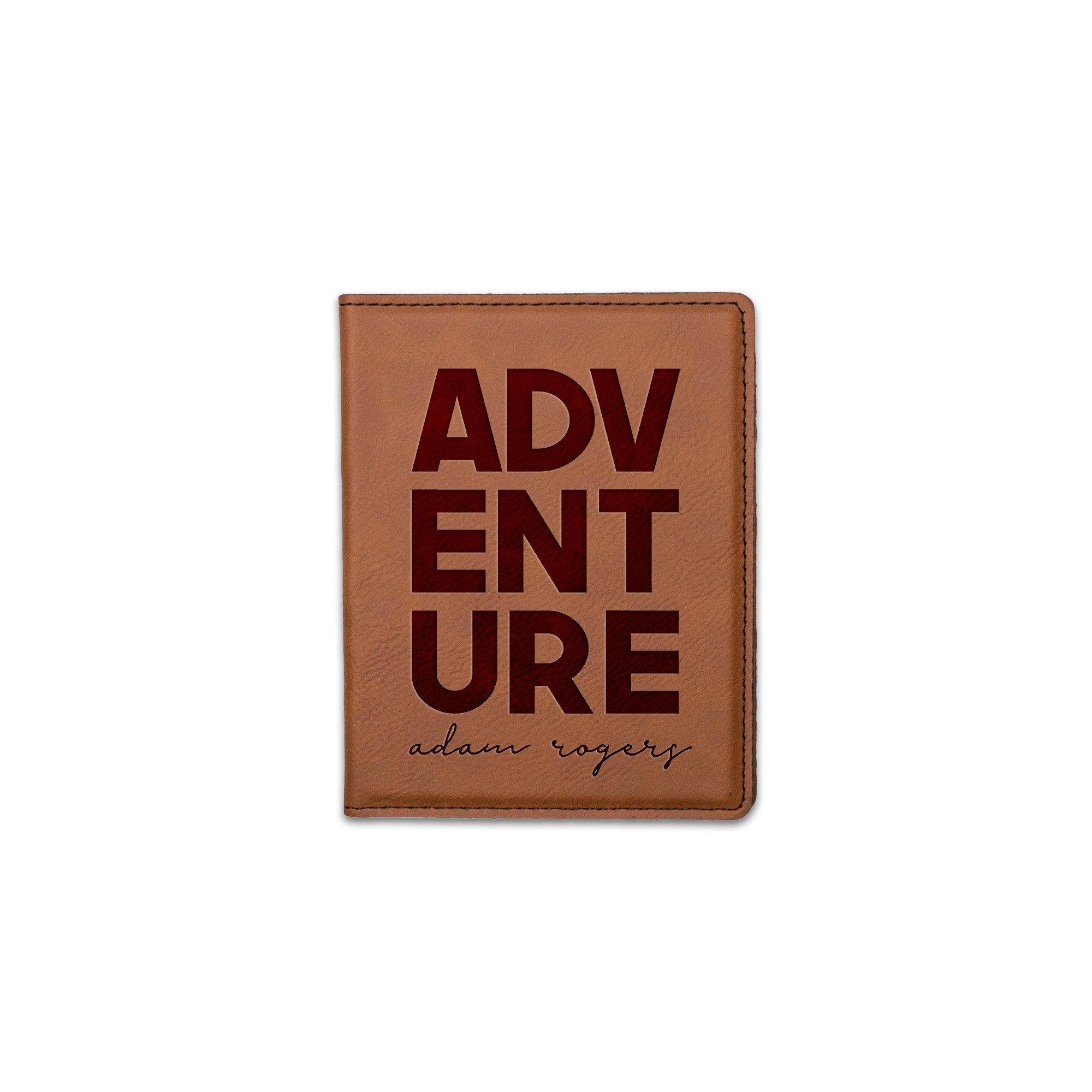 Adventure Personalized 4.5 x 5.5 Rawhide Leather Passport Holder