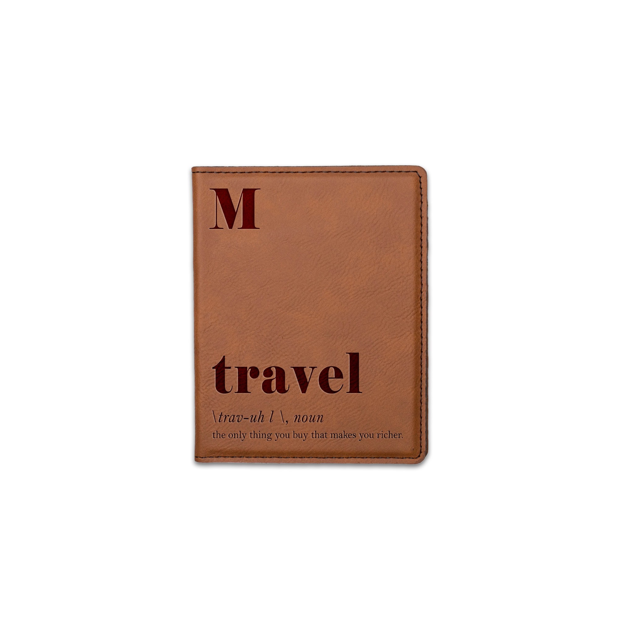 Travel Definition Personalized 4.5 x 5.5 Rawhide Leather Passport Holder