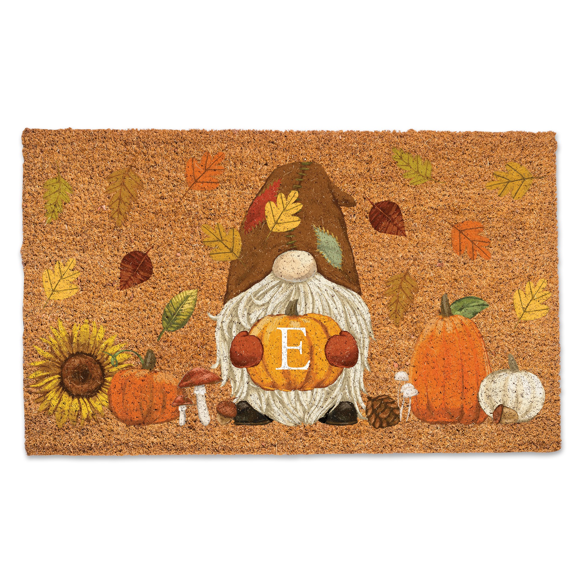 Fall Gnome Monogram Personalized 30 x 18 Door Mat