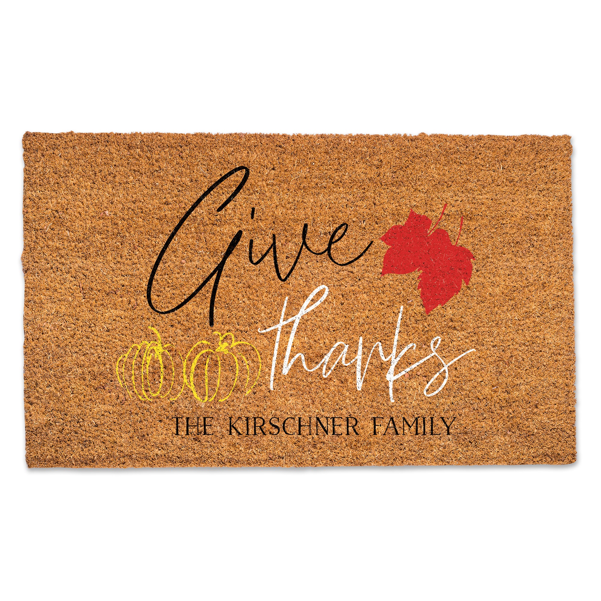 Give Thanks Personalized 30 x 18 Door Mat
