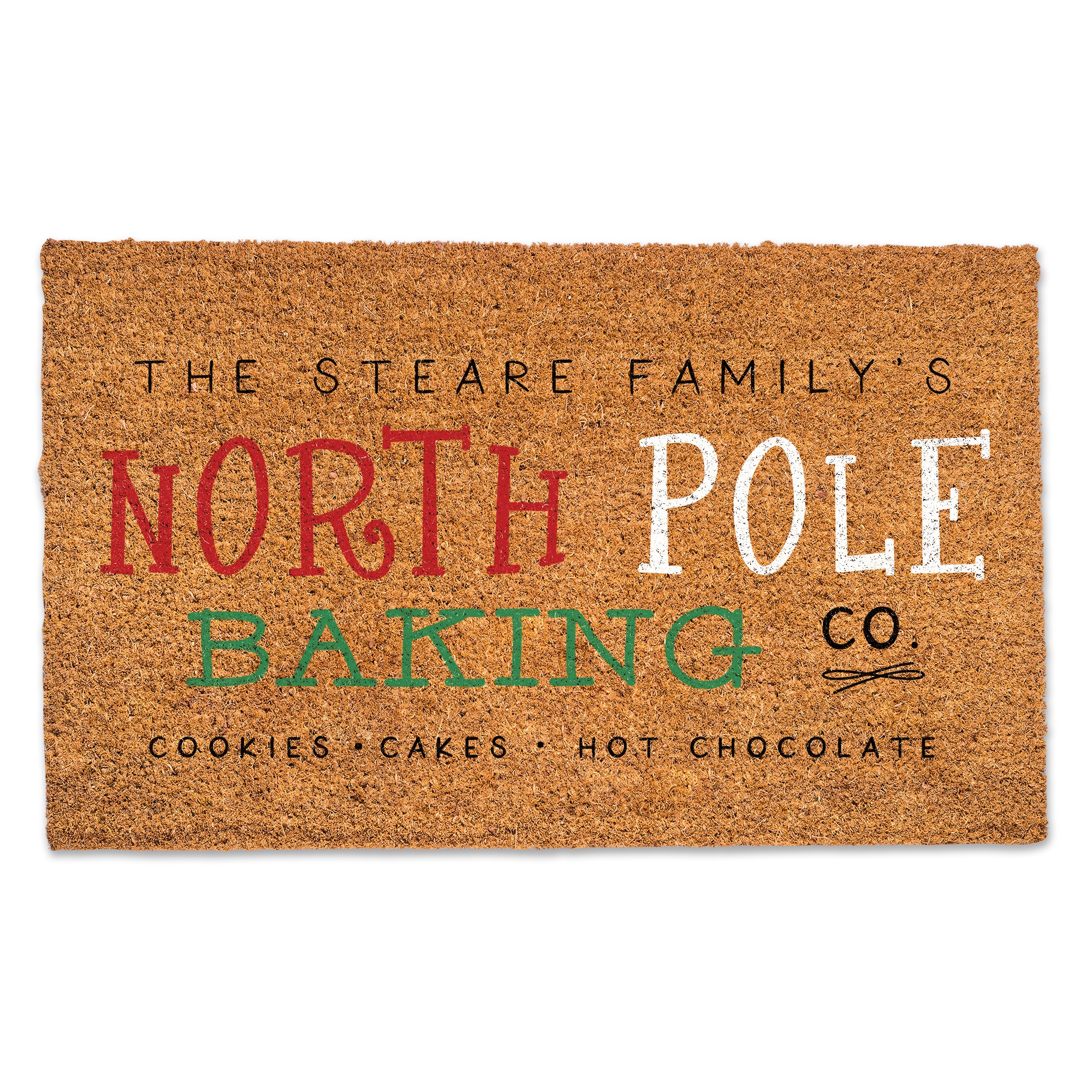 North Pole Baking Co Personalized 30 x 18 Door Mat