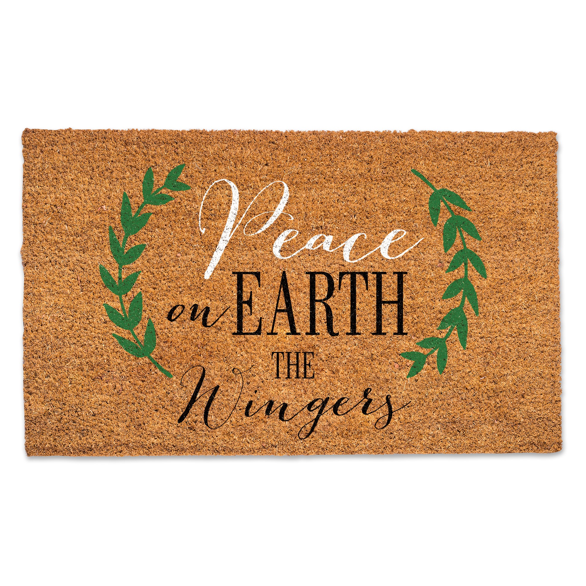 Peace on Earth Personalized 30 x 18 Door Mat