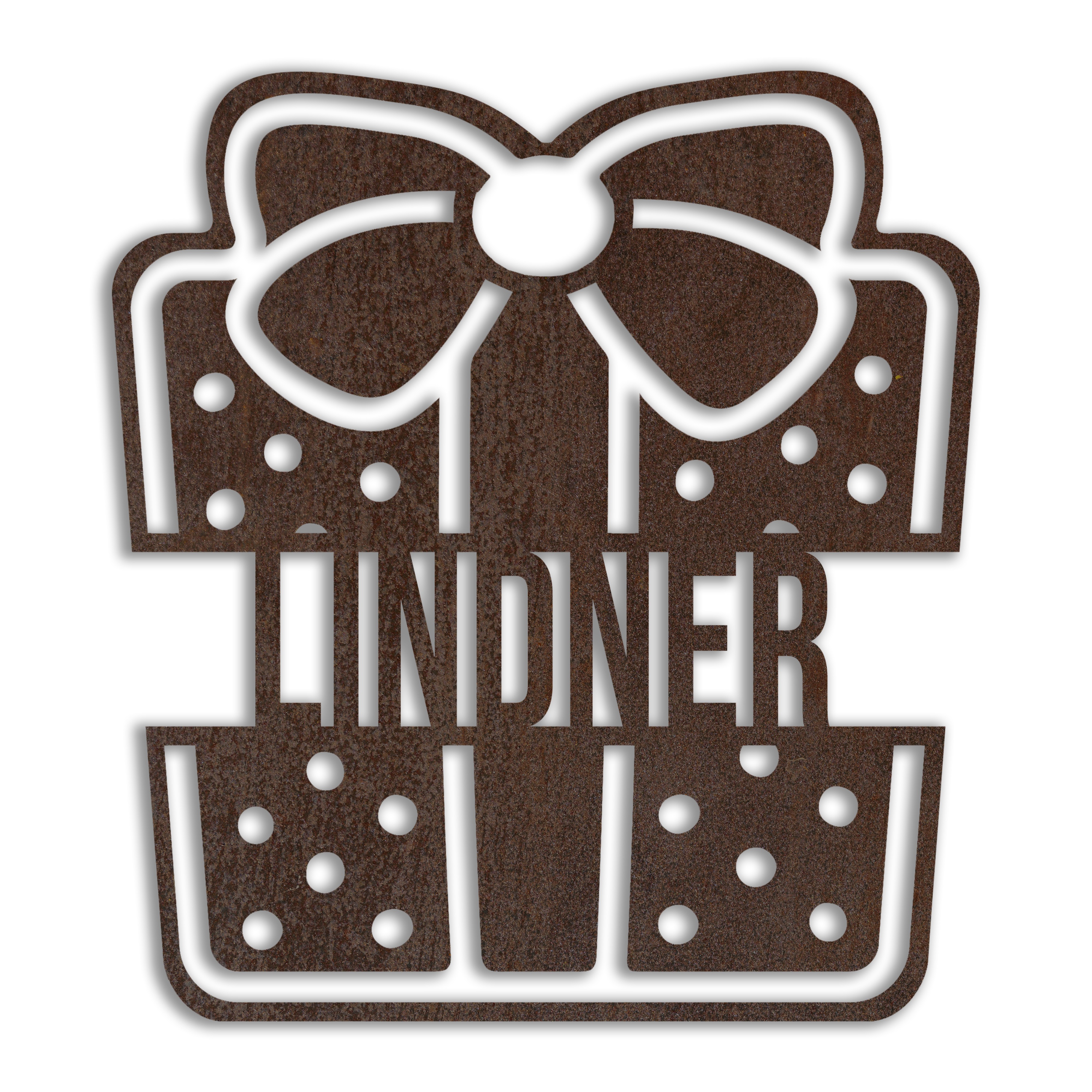 Christmas Present Personalized 4 x 4 Copper Metal Ornament