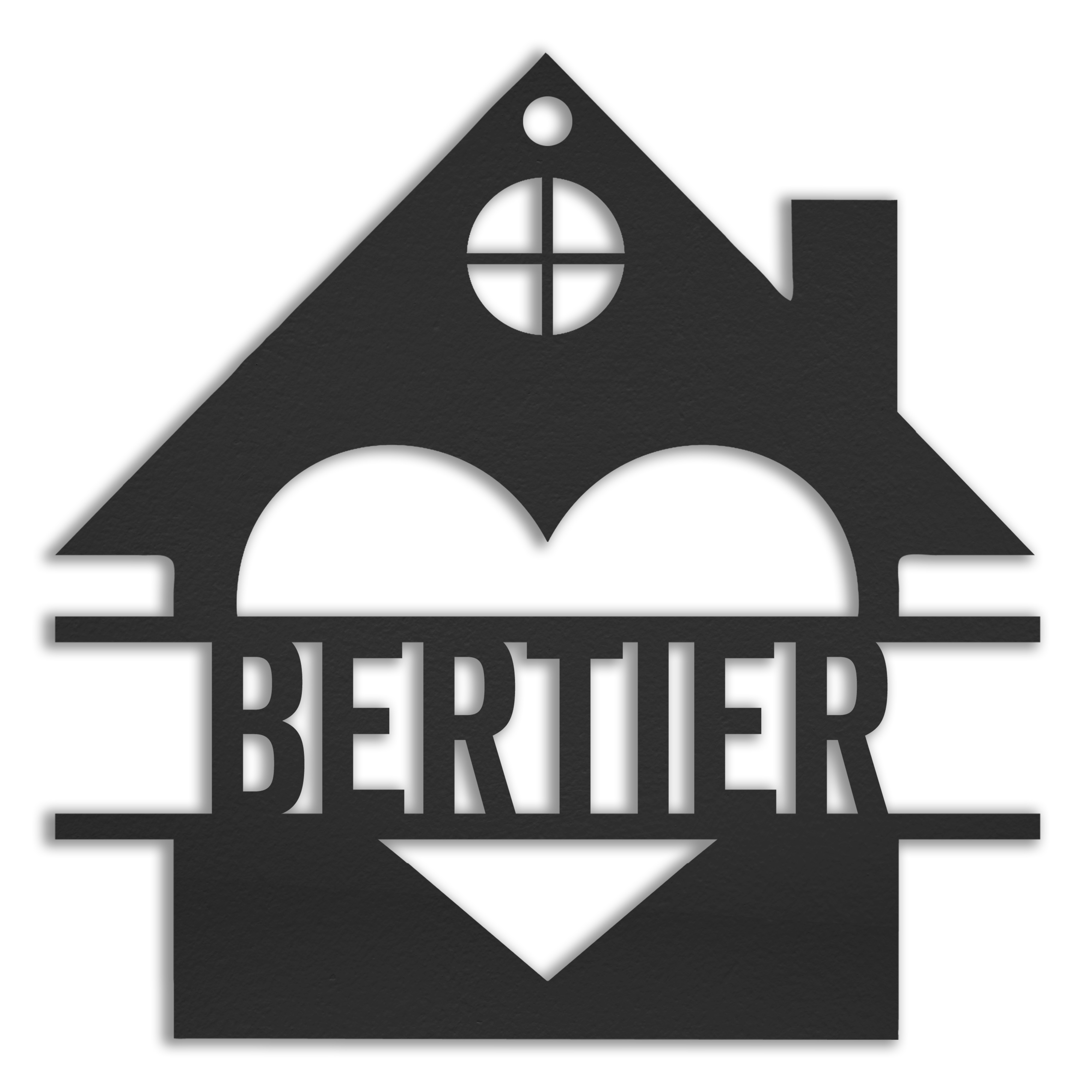 Heart House Personalized 4 x 4 Metal Ornament