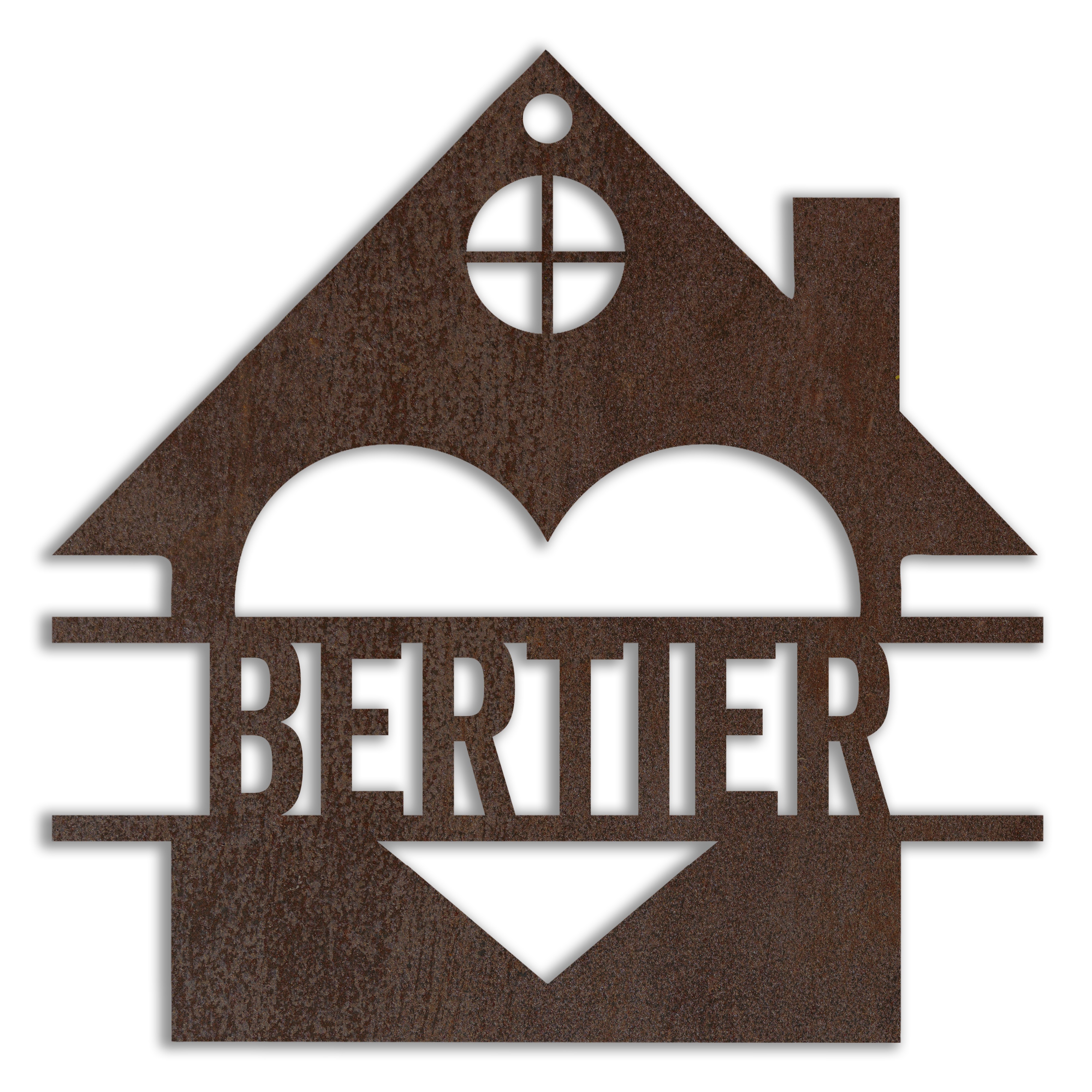 Heart House Personalized 4 x 4 Copper Metal Ornament