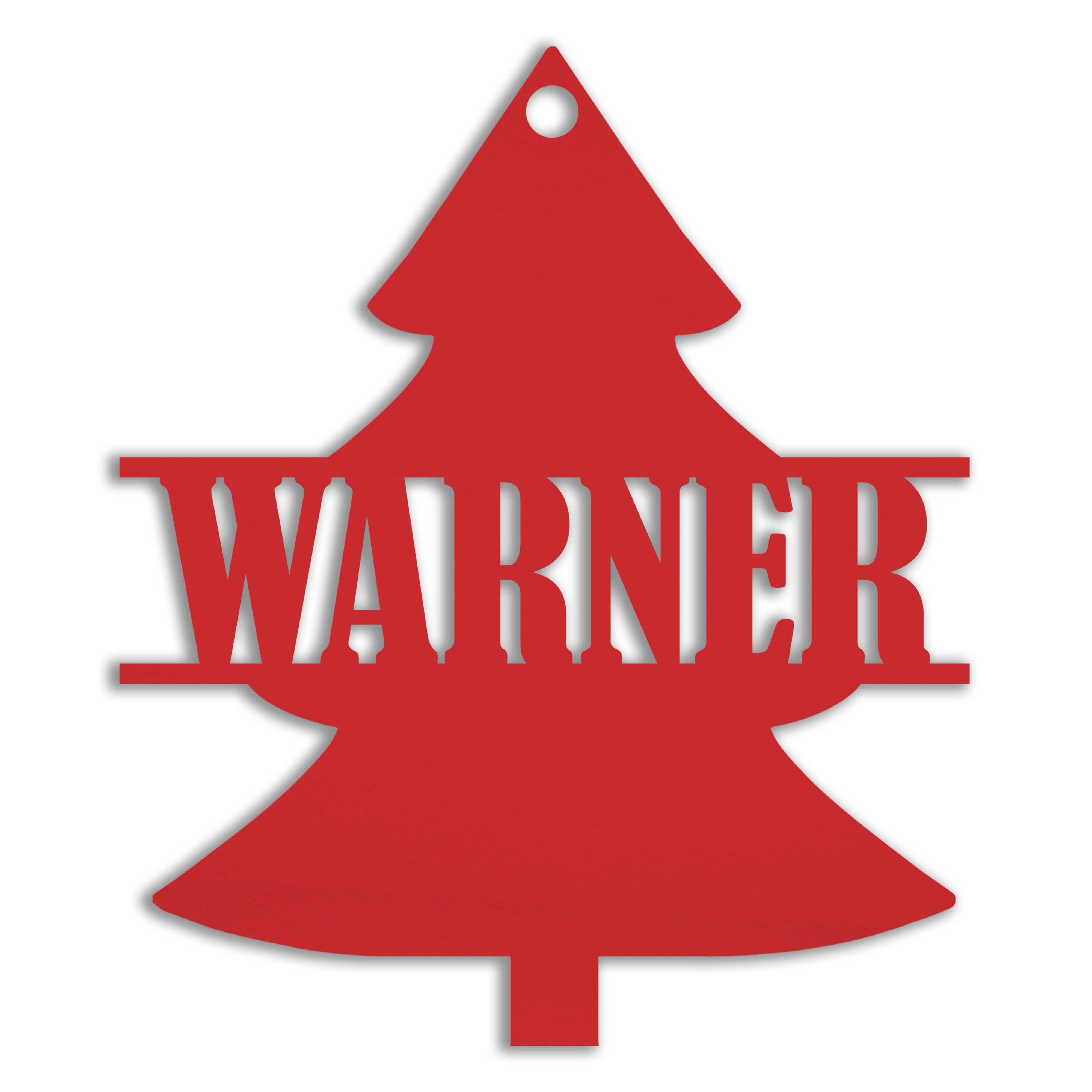 Holiday Tree Personalized 4 x 4 Red Metal Ornament