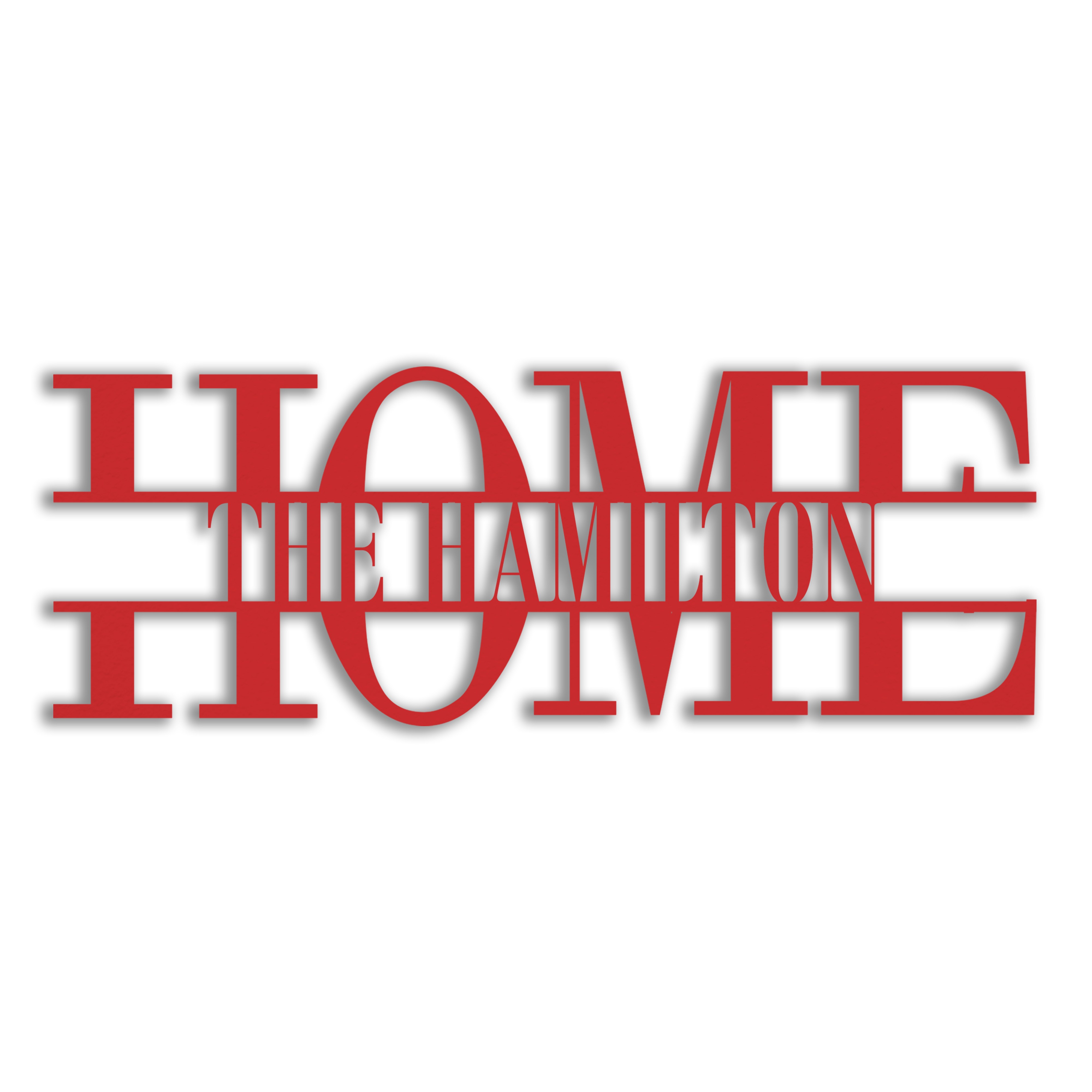 Home Typography Personalized 4 x 4 Red Metal Ornament