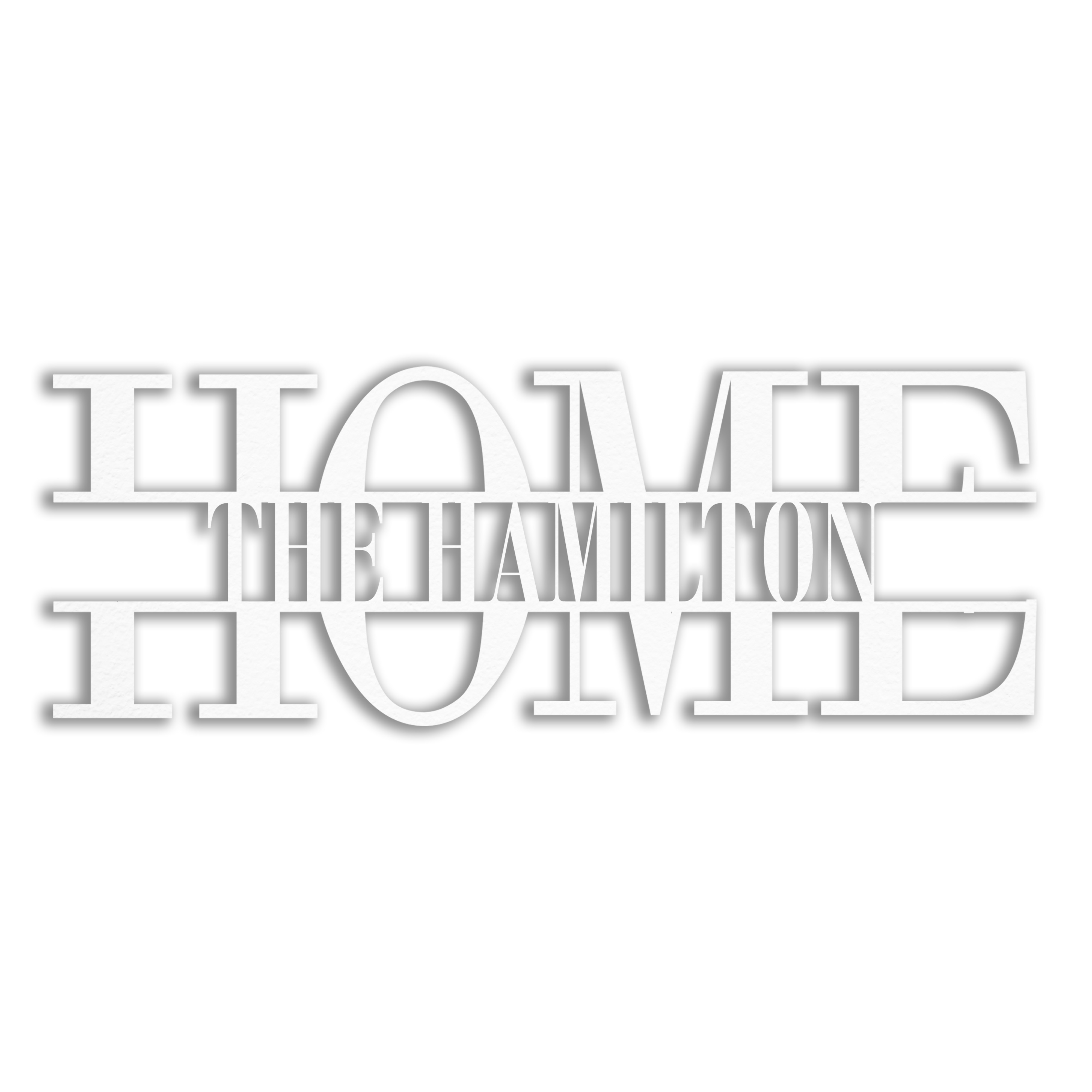 Home Typography Personalized 4 x 4 White Metal Ornament