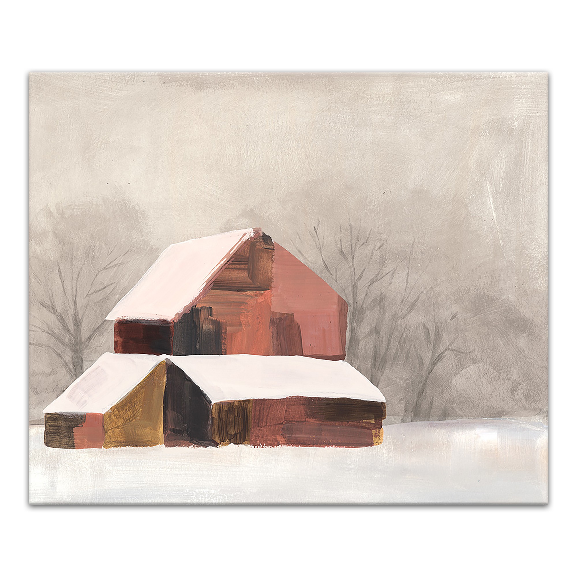 Hazy Barn 24 x 20 Canvas Wall Art