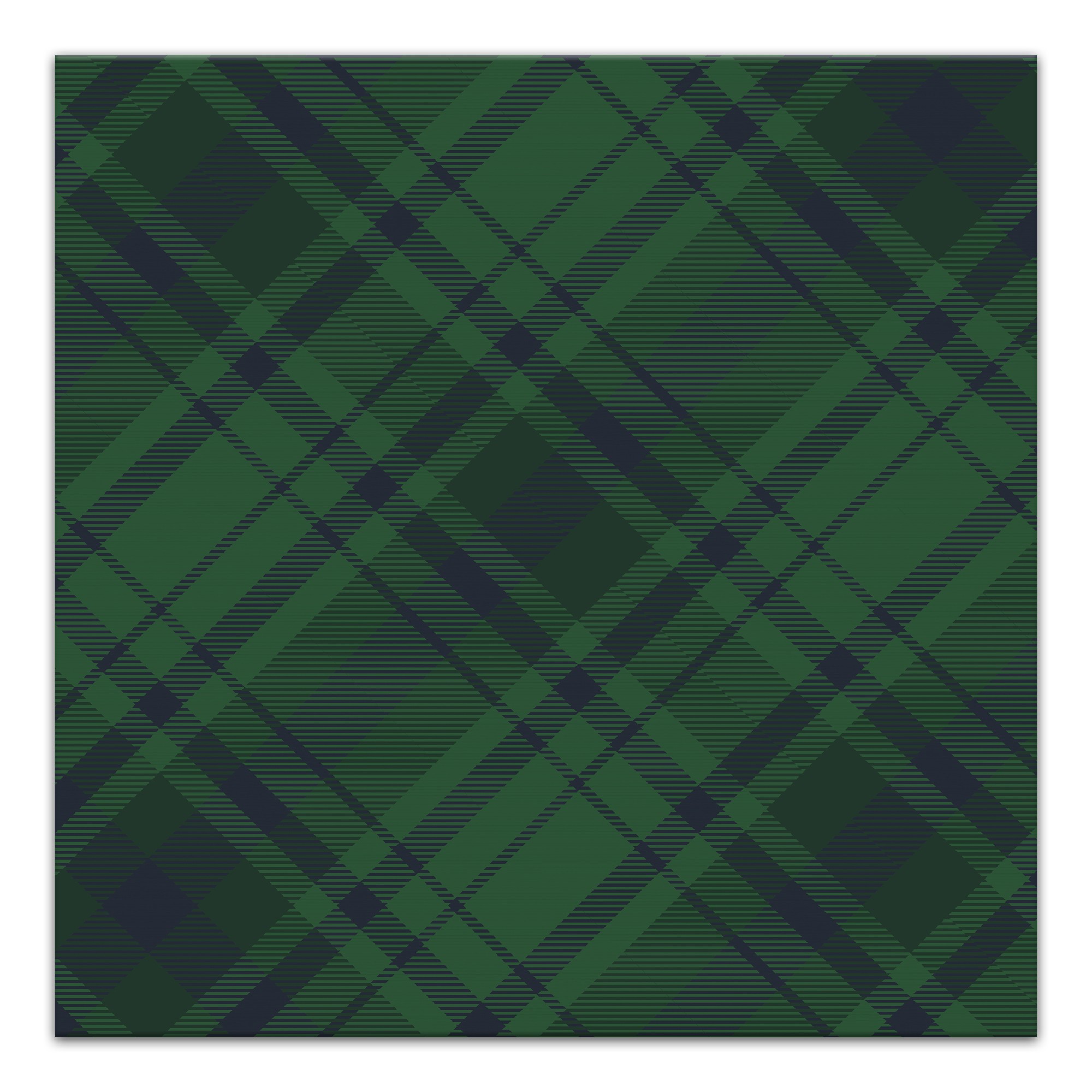 Plaid Balette Bias Green 12 x 12 Canvas Wall Art