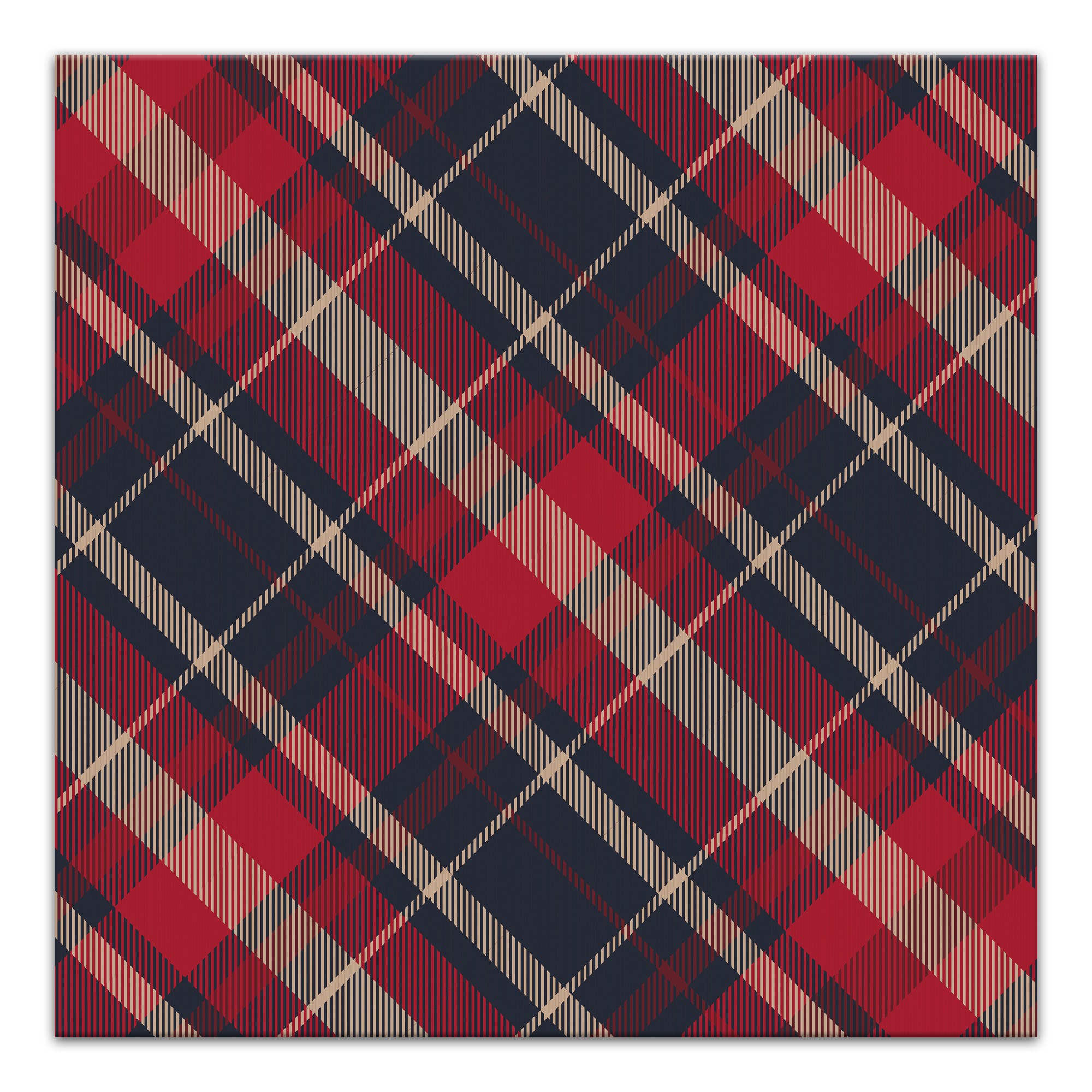 Plaid Palette Bias Red 12 x 12 Canvas Wall Art