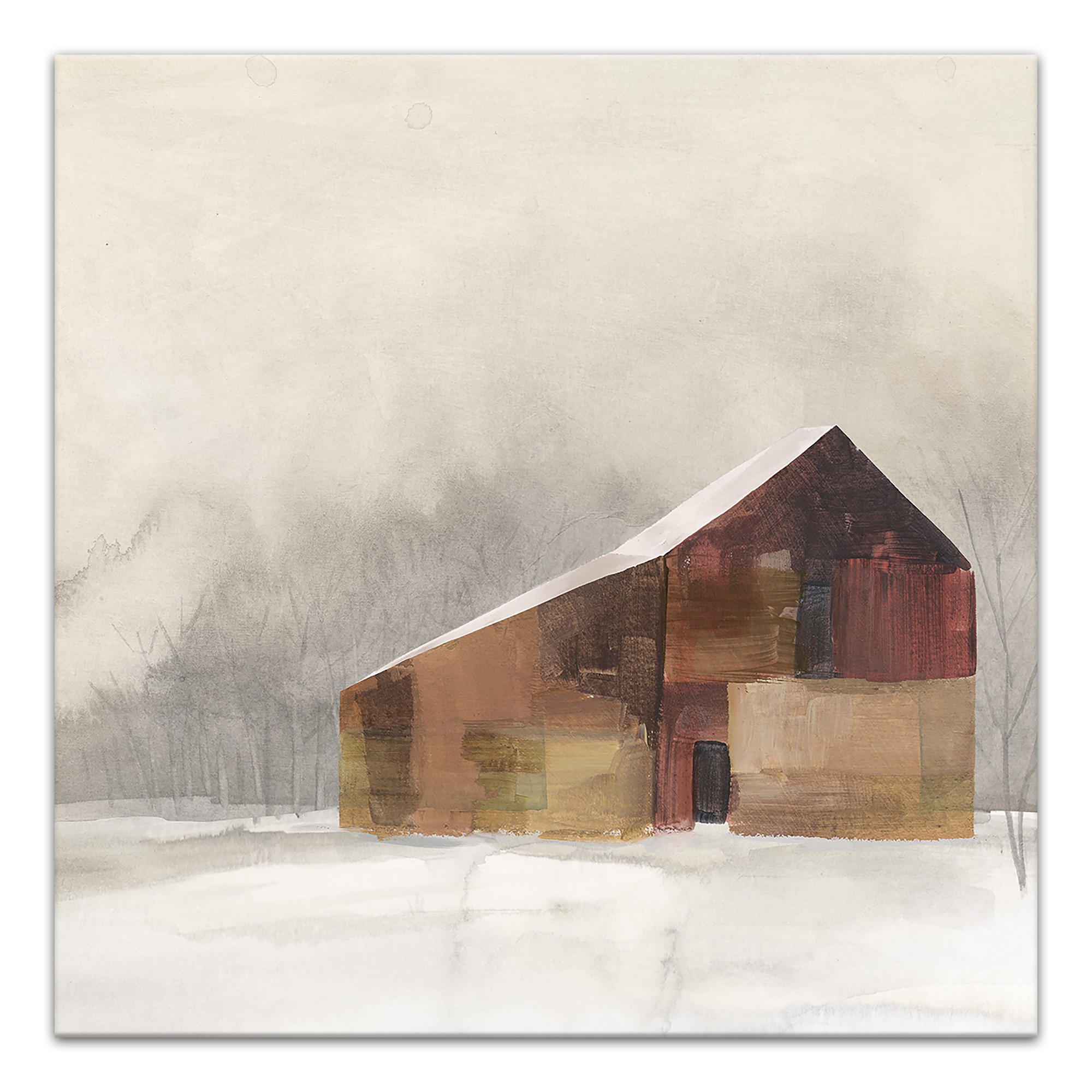 Frosty Barn 24 x 24 Canvas Wall Art