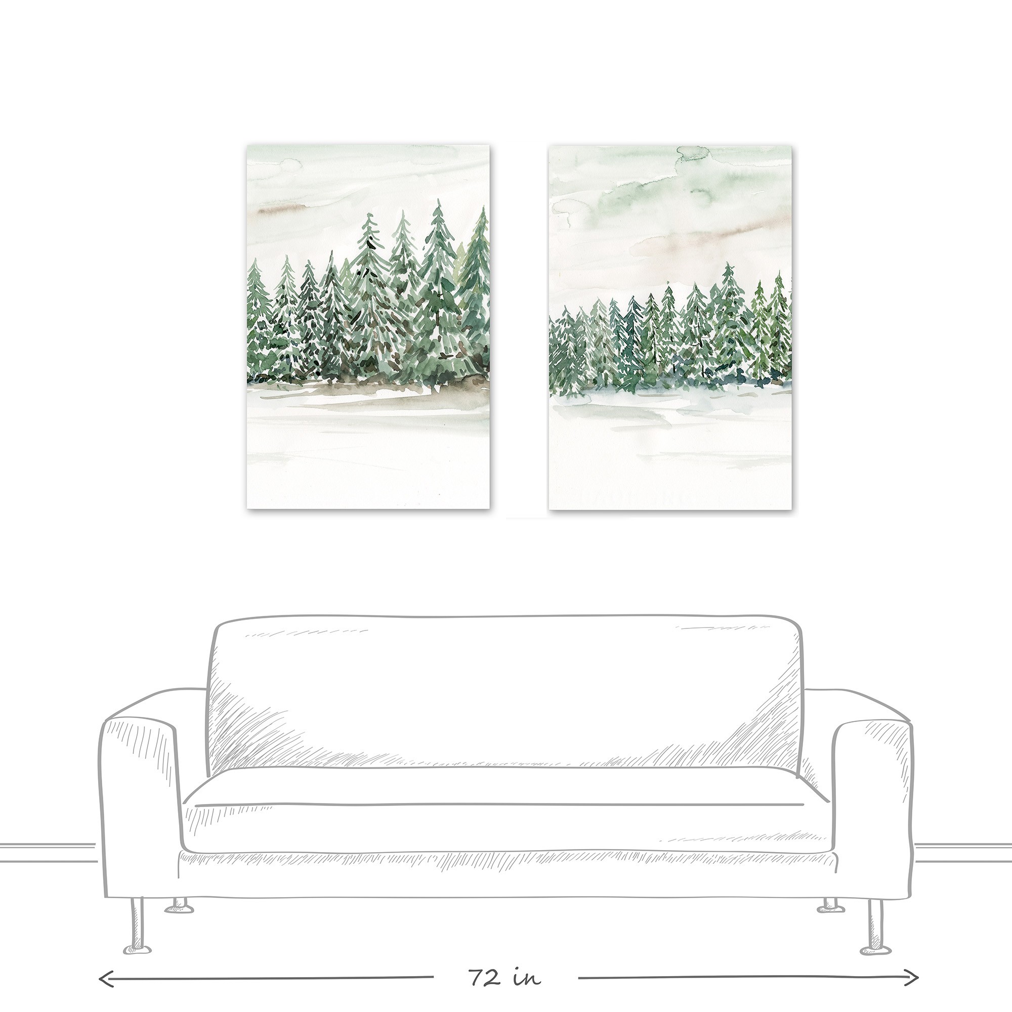 Winter Trees 24 x 36 Canvas Wall Art