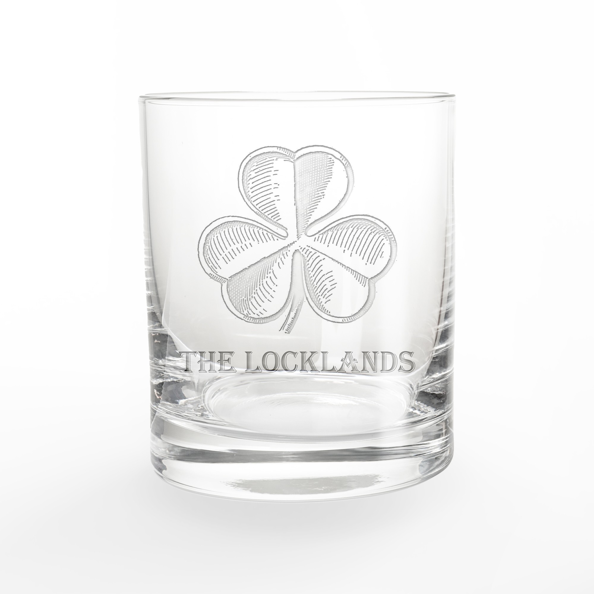 Family Clover Personalized 3 x 3.5 Whiskey Glass