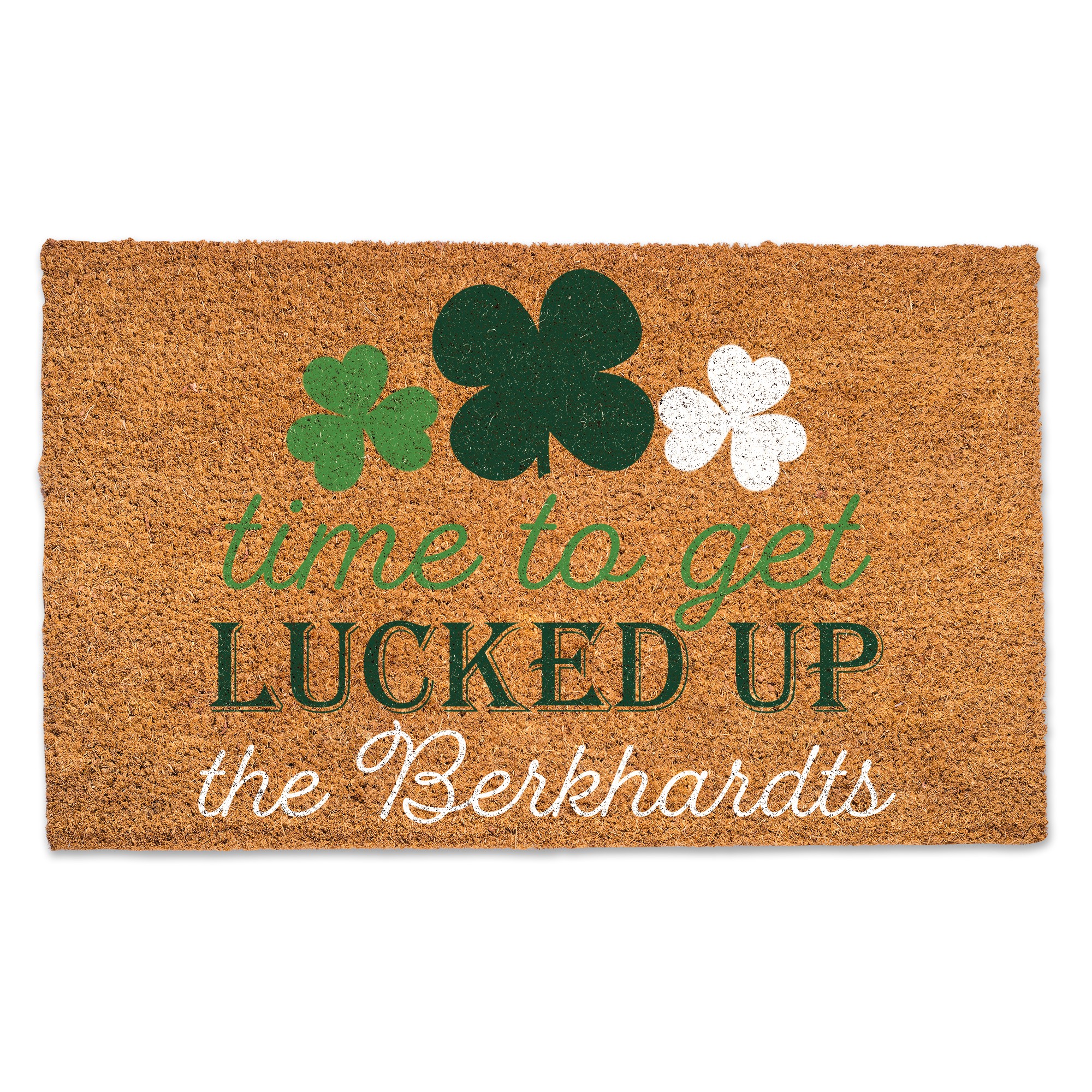 Time to Get Lucked Up Personalized 30 x 18 Door Mat