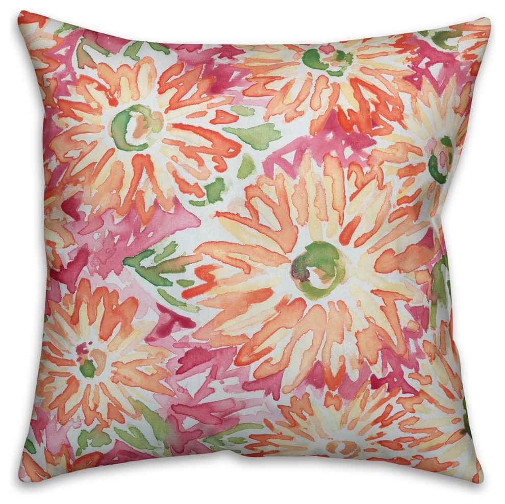Vivid Daisy Bouquet  Outdoor Throw Pillow