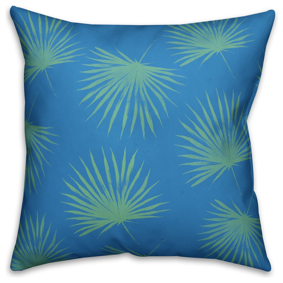 Sage Fern Leaves  Outdoor Throw Pillow