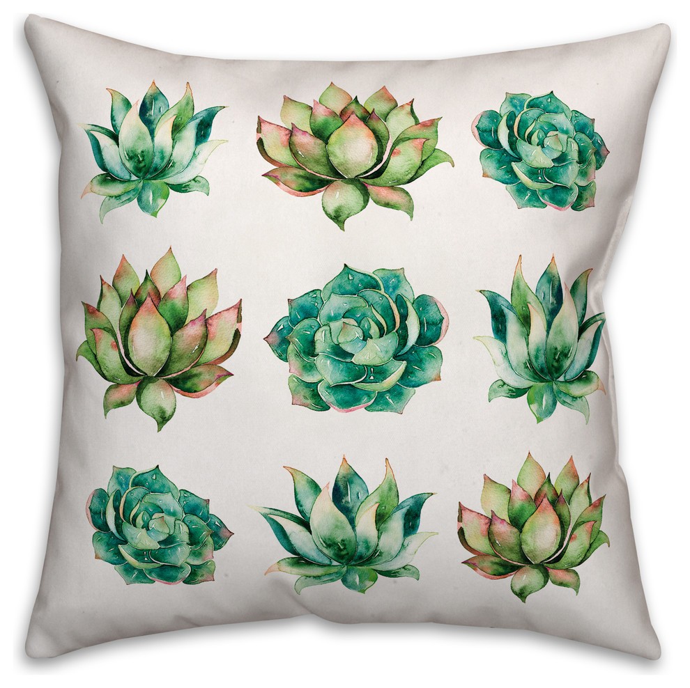 Succulent Collection  Outdoor Throw Pillow