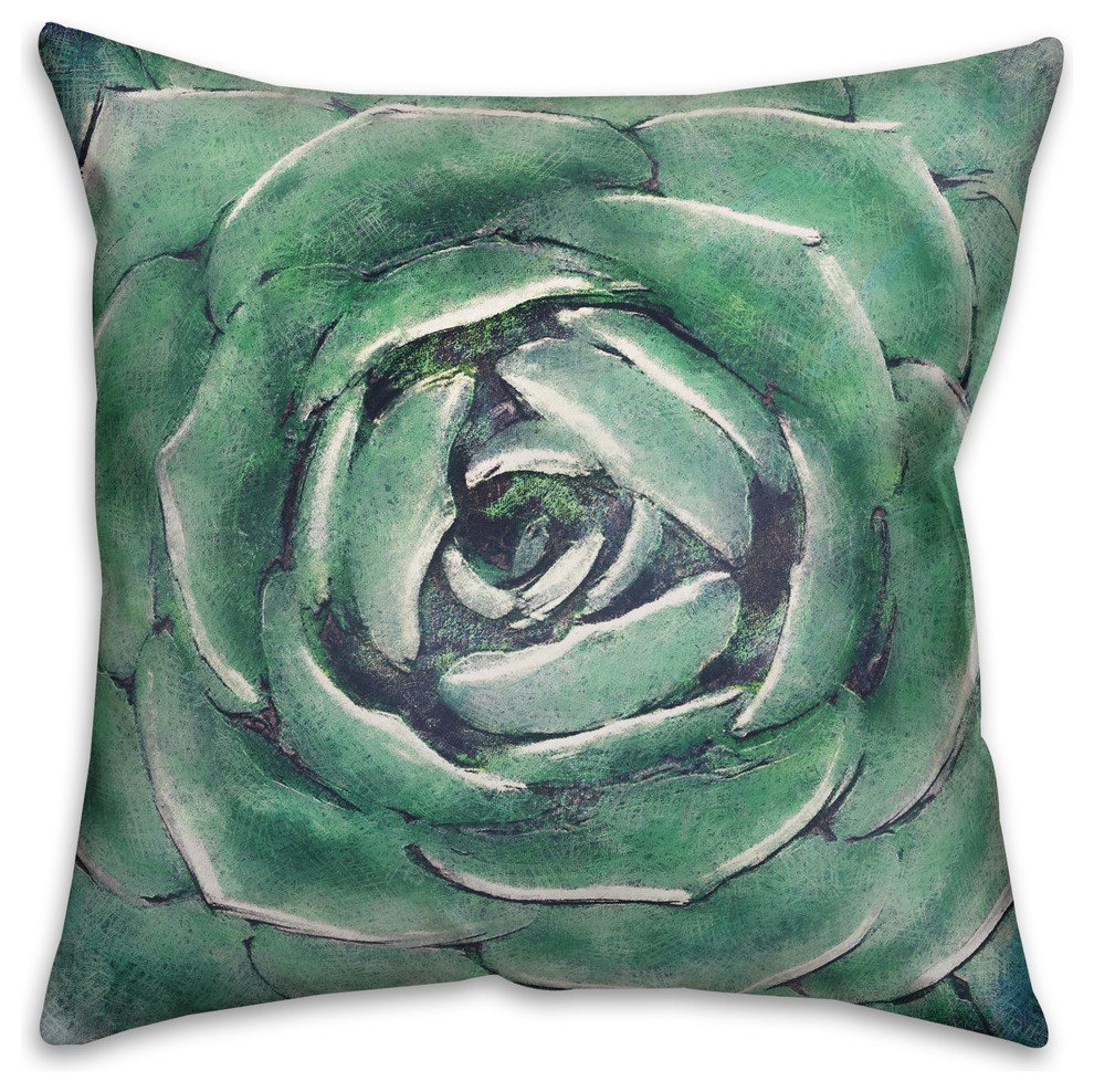 Light Emerald Succulent  Outdoor Throw Pillow