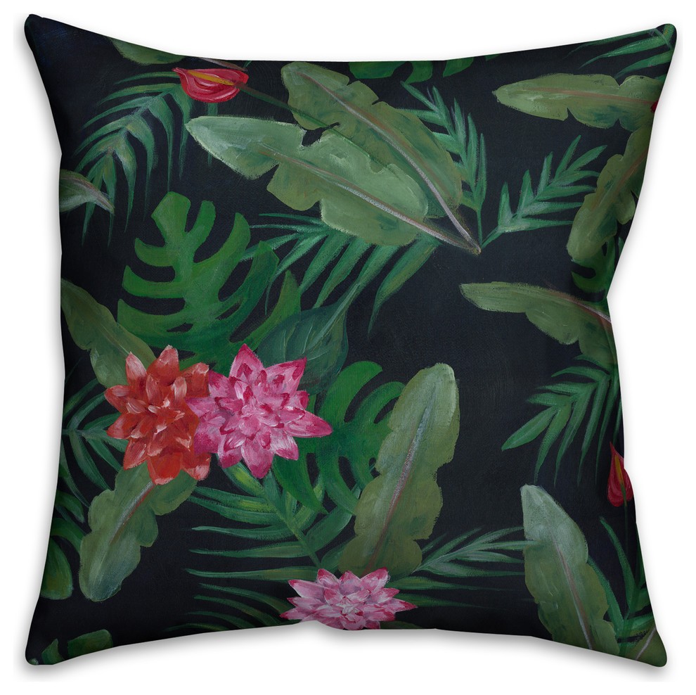 Tropical Bromiliad  Outdoor Throw Pillow