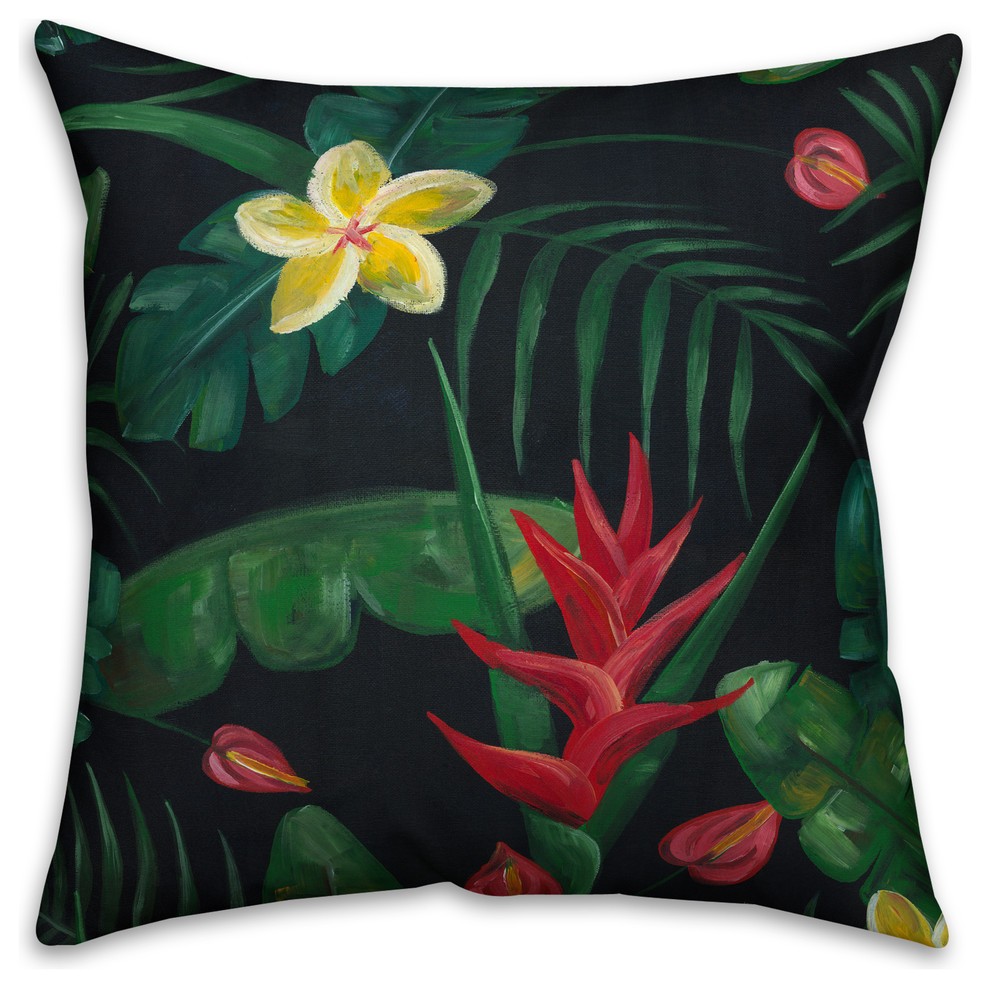 Tropical Birds of Paradise  Outdoor Throw Pillow