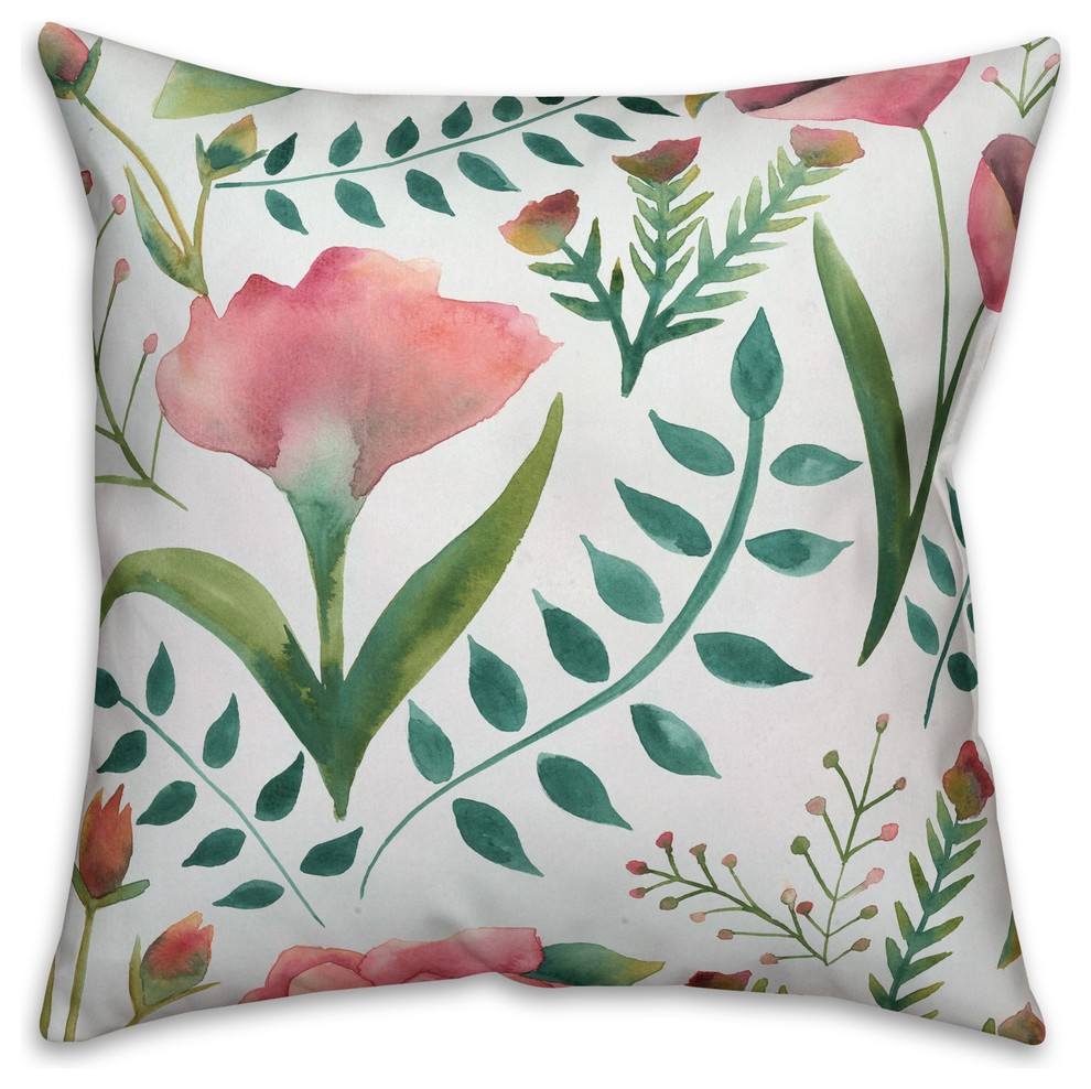 Pink Iris  Outdoor Throw Pillow
