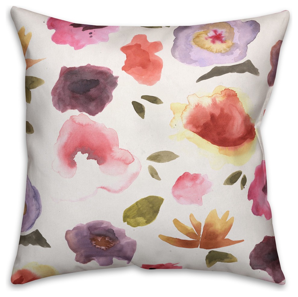 Heirloom Poppies  Outdoor Throw Pillow