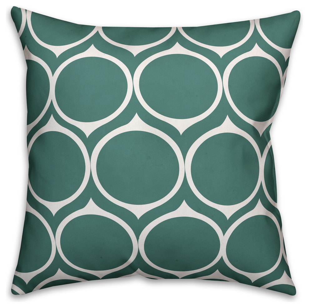 Blue Circle Pattern  Outdoor Throw Pillow