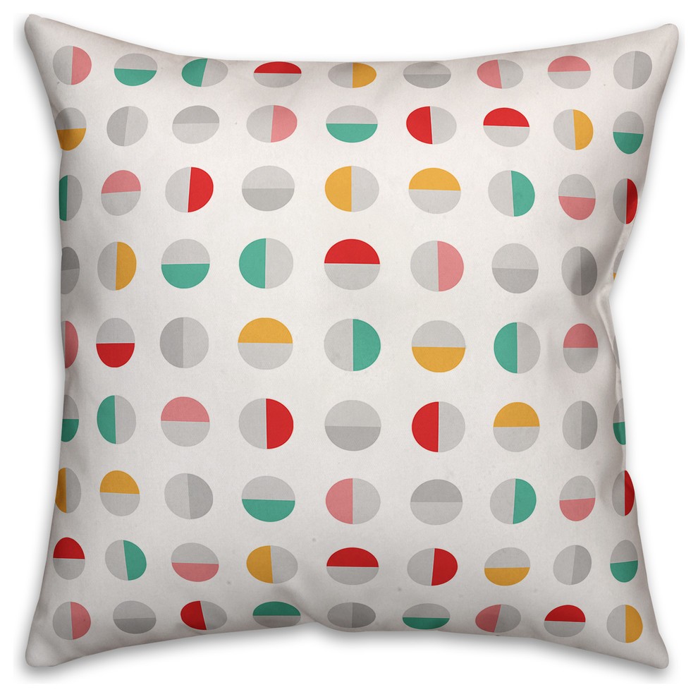 Colorful Contemporary Circles  Outdoor Throw Pillow