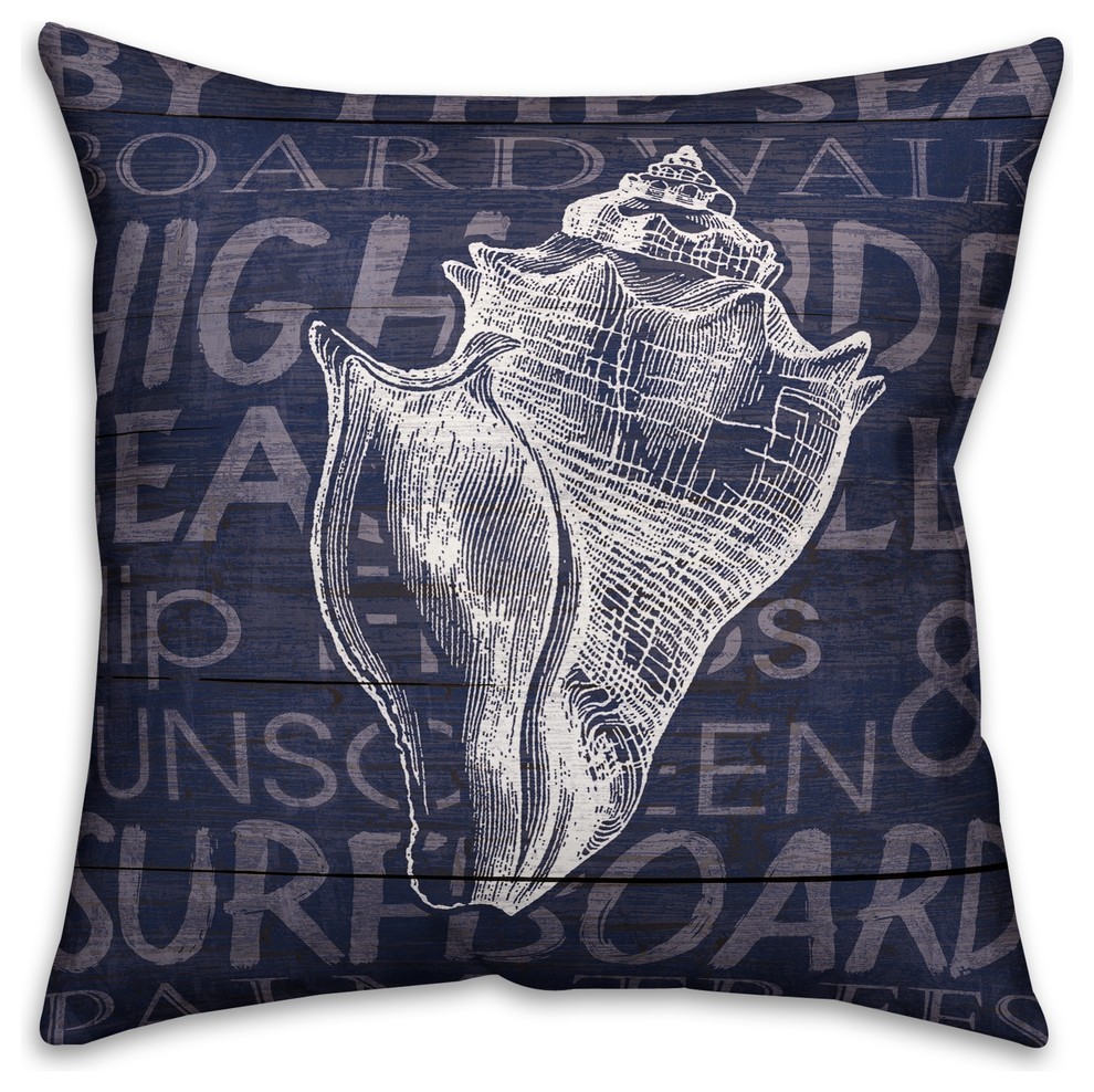 Coastal Beach Words  Outdoor Coastal Throw Pillow