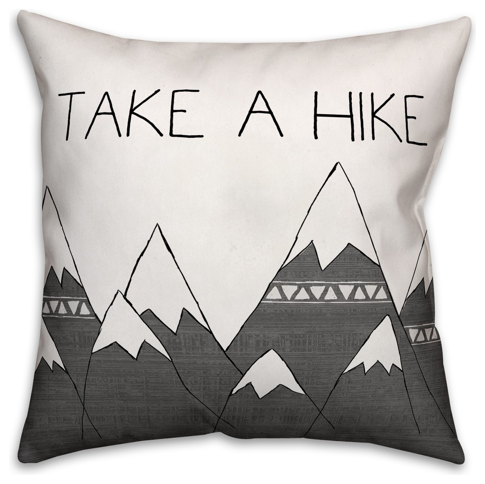 Gray Mountains Take a Hike  Outdoor Throw Pillow