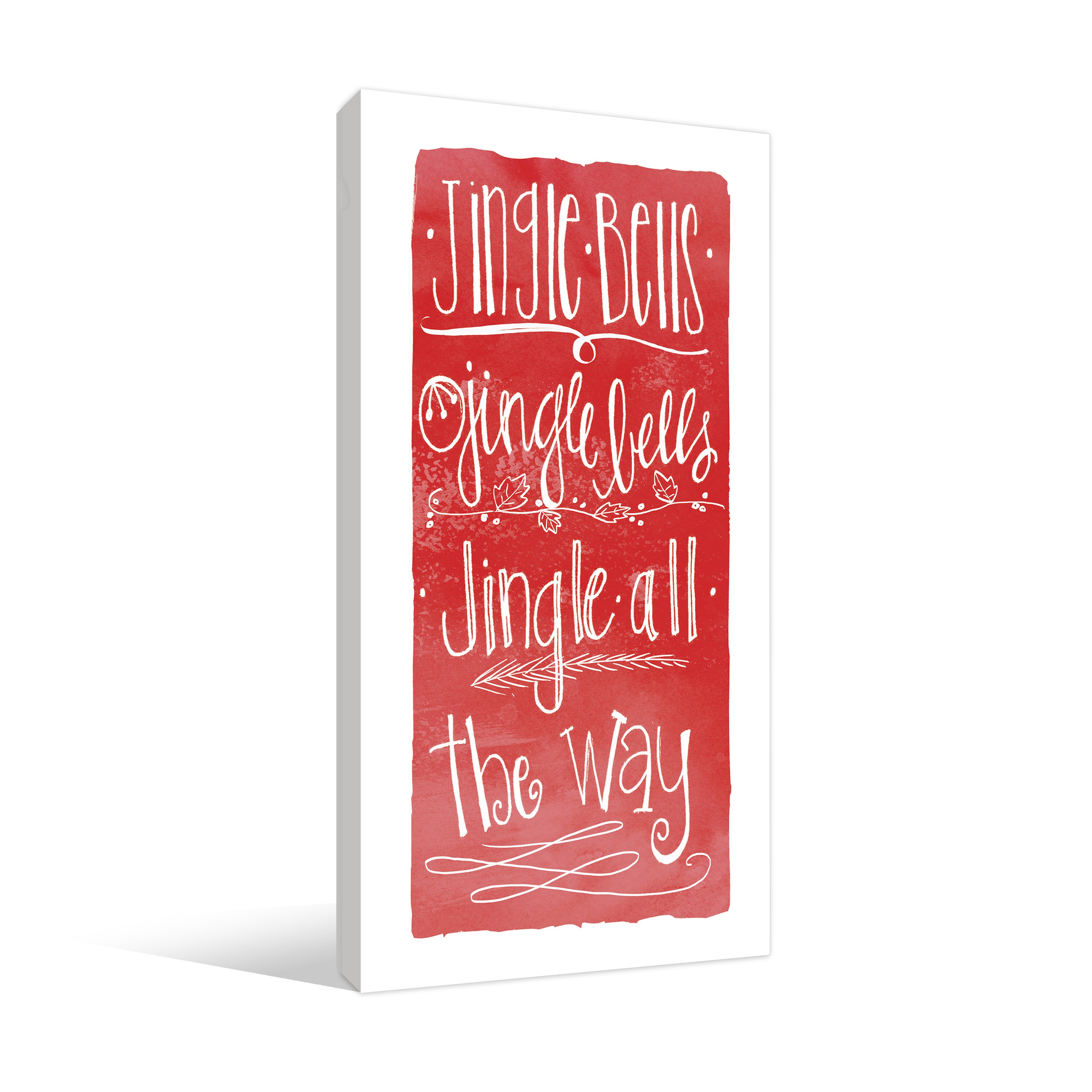Watercolor Jingles 10x20 Canvas Wall Art