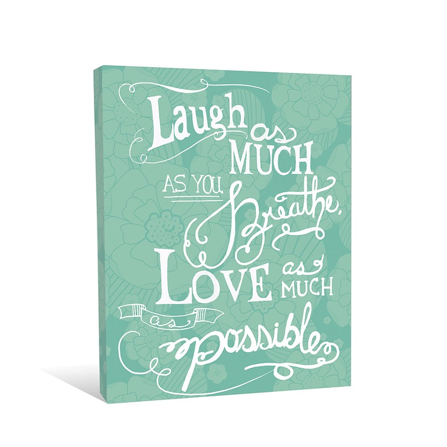 Laugh Breathe Love 11x14 Canvas Wall Art