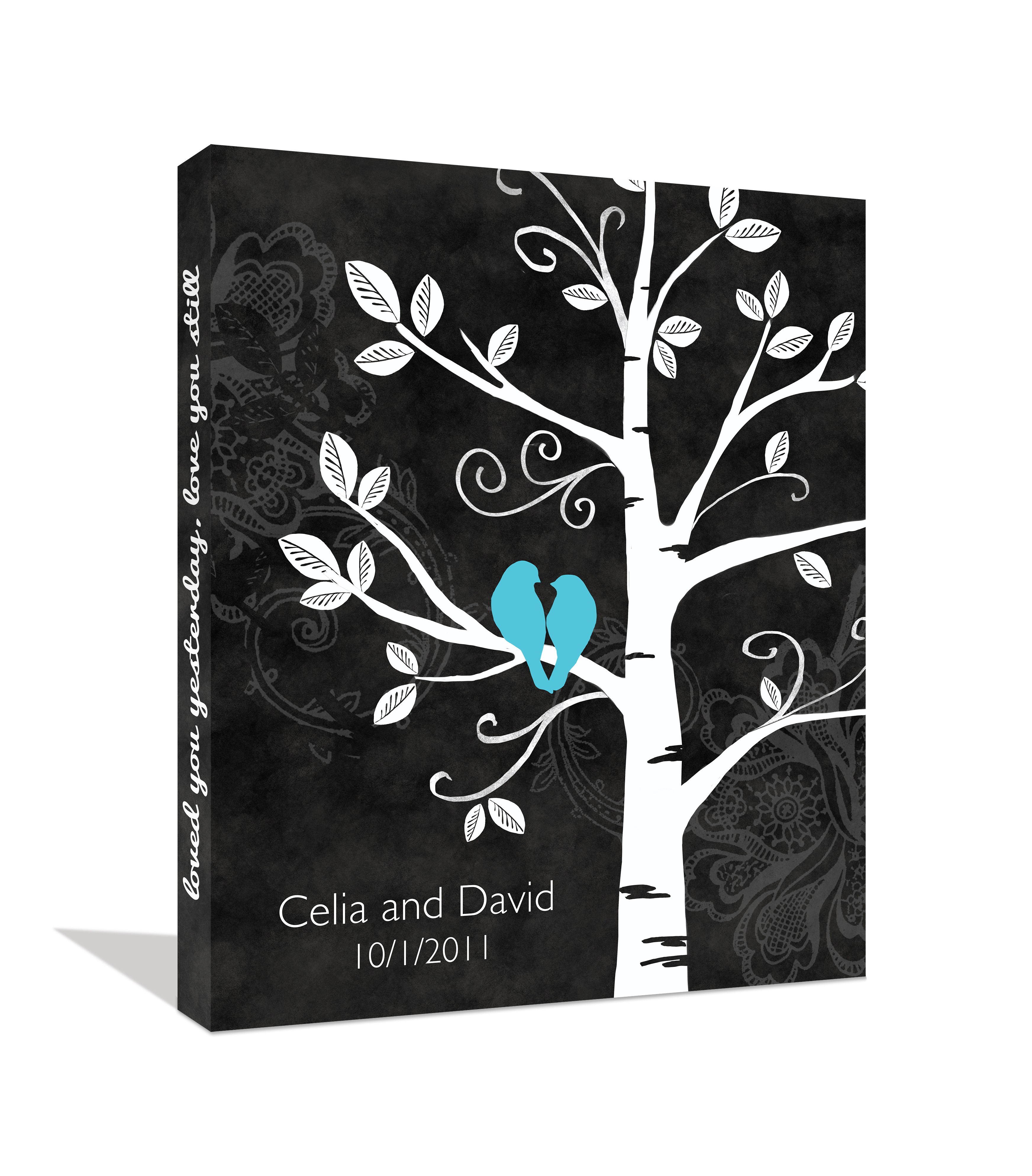 Love Birds Personalized Gallery Wrapped Canvas 16x20