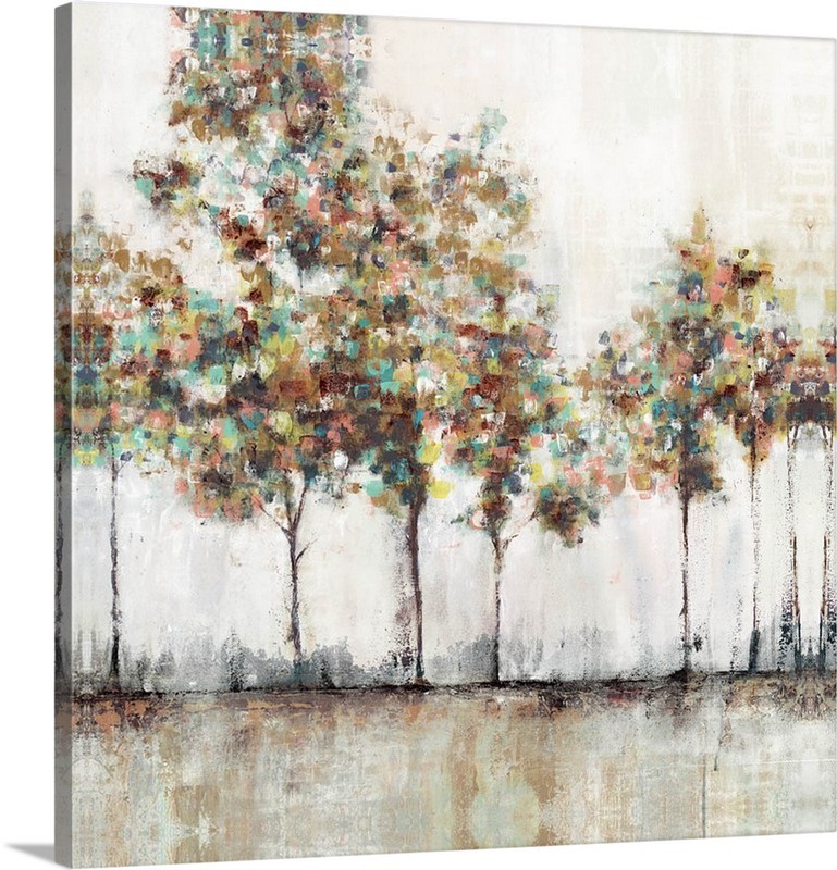 Painted Brush Trees Gallery Wrapped Canvas 36x36