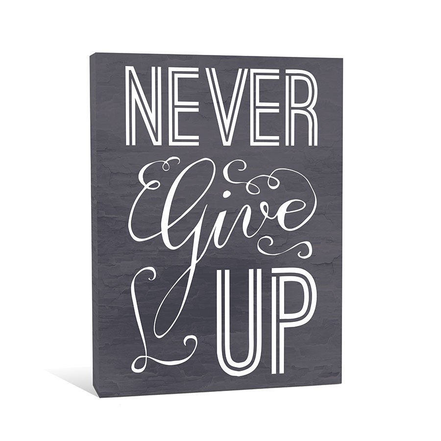 Never Give Up Canvas Wall Art