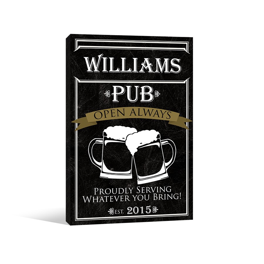 Personalized Pub 12x18 Canvas W