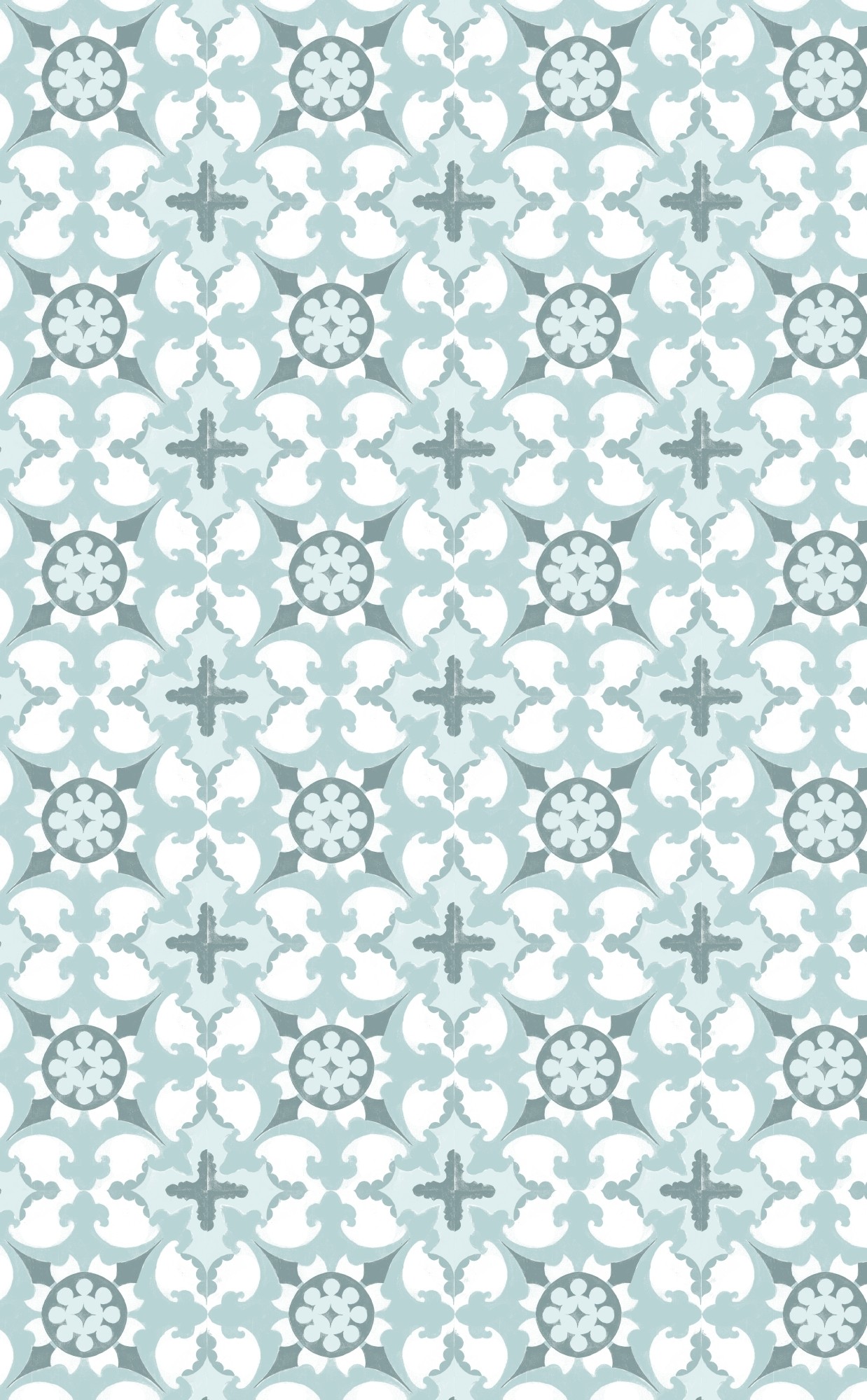 Teal Tile 3x5 Area Rug 