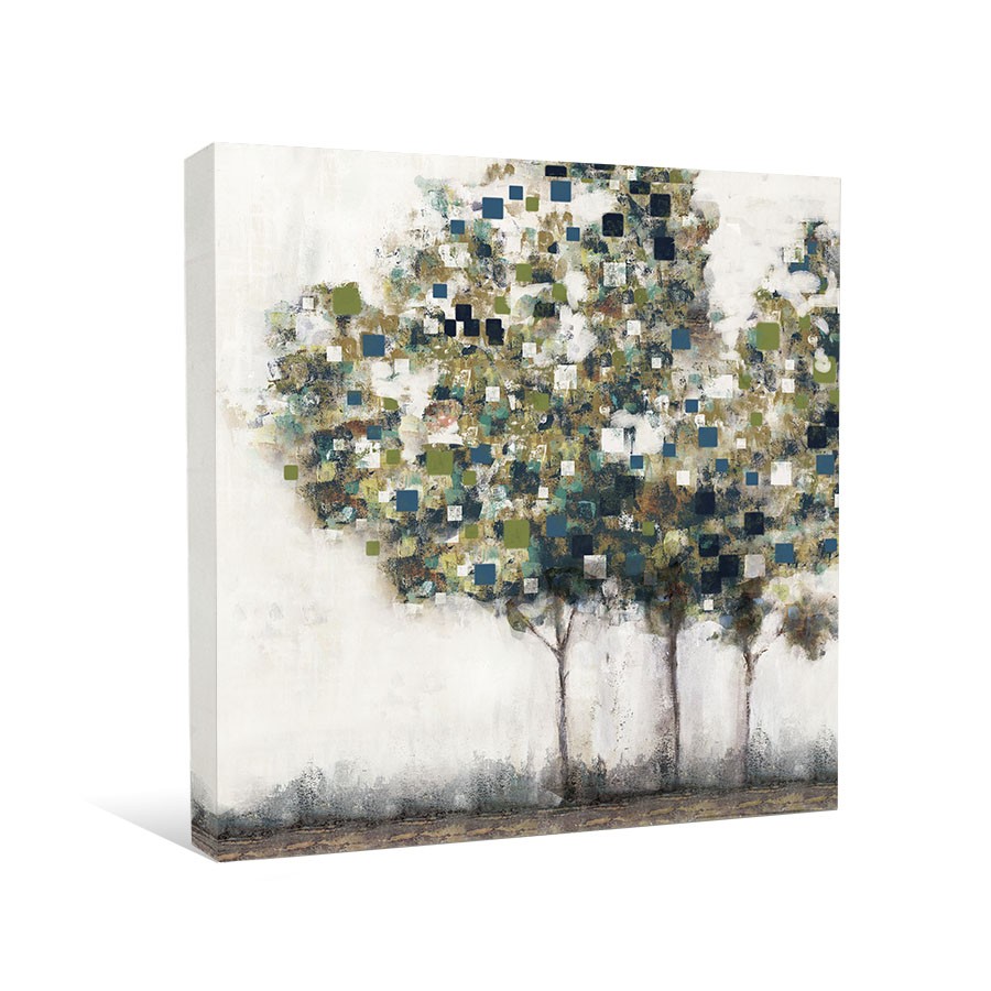 Square Brush Trees Canvas Wall Art 
