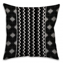 Black and White Chevron Boho Tribal Throw Pillow