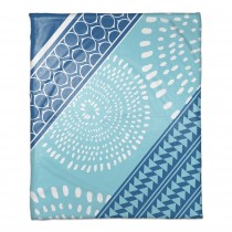 Blue and White Boho Tribal 50x60 Throw Blanket