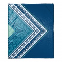 Blue Hue Asymmetrical Boho Tribal 50x60 Throw Blanket