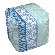 Blue And White and Mint 18x18x18 Ottoman