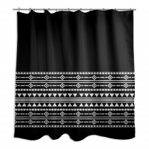 Black And White Boho Tribal 71x74 Shower Curtain