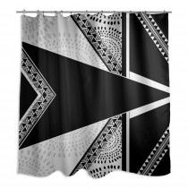 Funky Black And White Boho Tribal 71x74 Shower Curtain