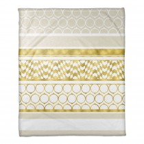 Gold and Cream Layered Patterns 50x60 Throw Blanket