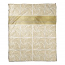 Ivory Geometric Spiral 50x60 Throw Blanket