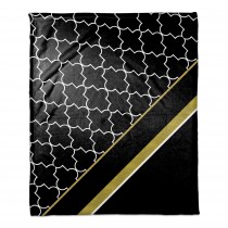 Quatrefoil Gold Ribbon 50x60 Throw Blanket