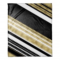 Chevron Layered Gold Black and White 50x60 Throw Blanket